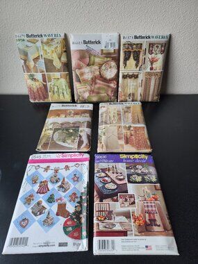 Lot of 7 UNCUT Butterick & Simplicity Sewing Patterns Home Decor Vintage 2000's